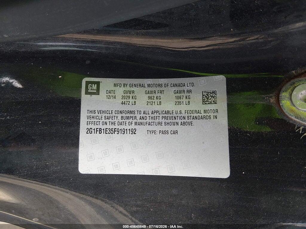 2G1FB1E35F9191192 2015 CHEVROLET CAMARO photo no. 9