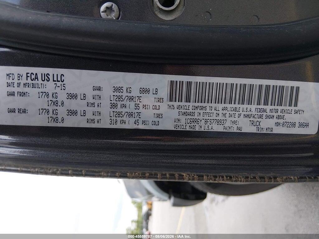 1C6RR6YT8FS778937 2015 RAM 1500 photo no. 9
