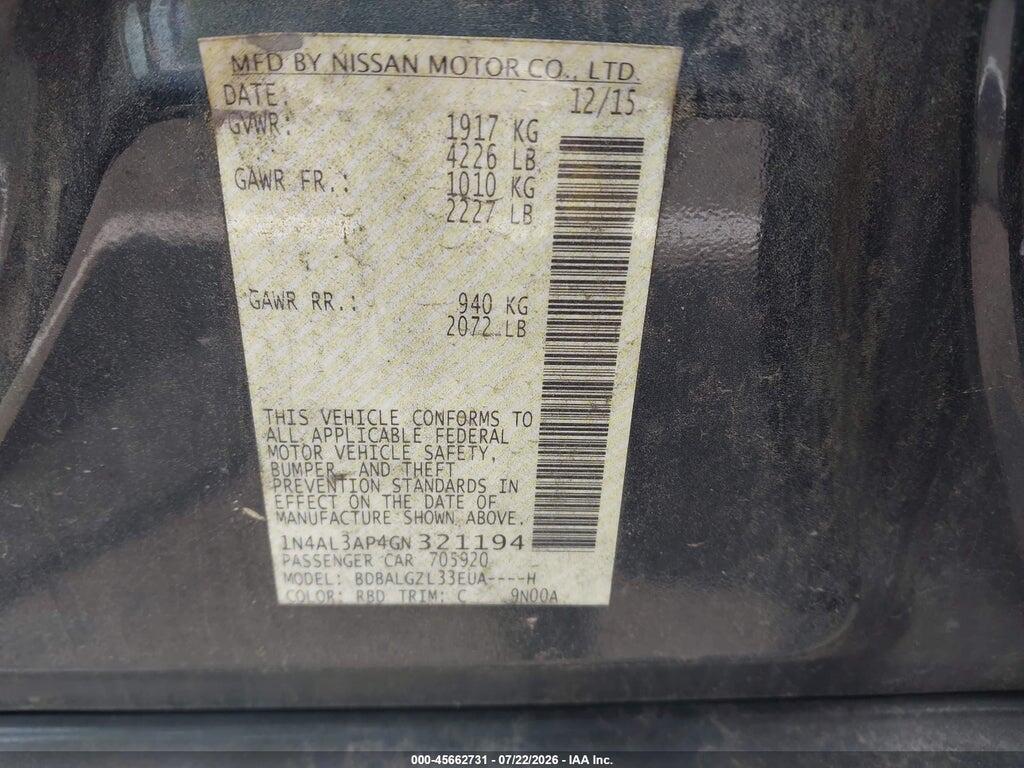 1N4AL3AP4GN321194 2016 NISSAN ALTIMA photo no. 9
