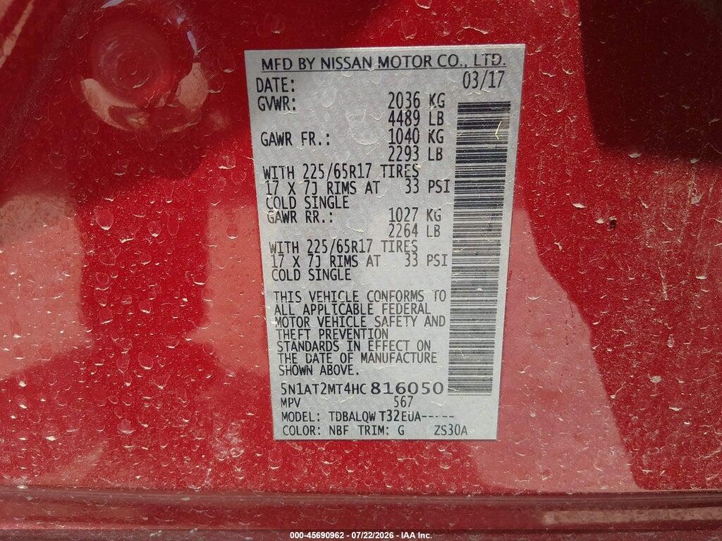 5N1AT2MT4HC816050 2017 NISSAN ROGUE photo no. 9
