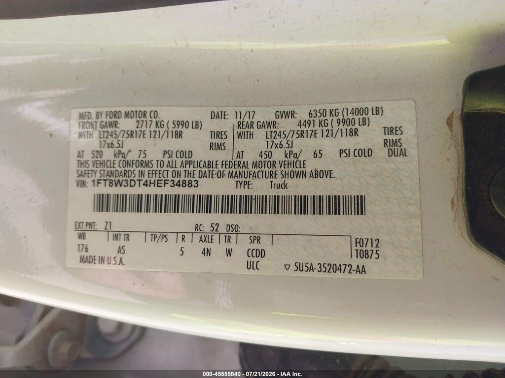 1FT8W3DT4HEF34883 2017 FORD F-350 photo no. 8