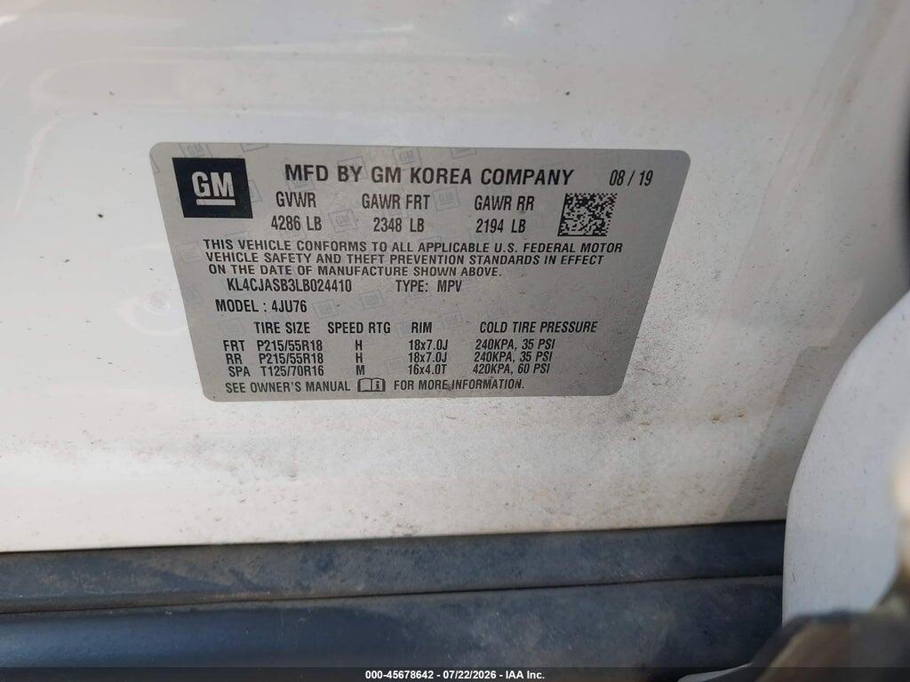 KL4CJASB3LB024410 2020 BUICK ENCORE photo no. 9