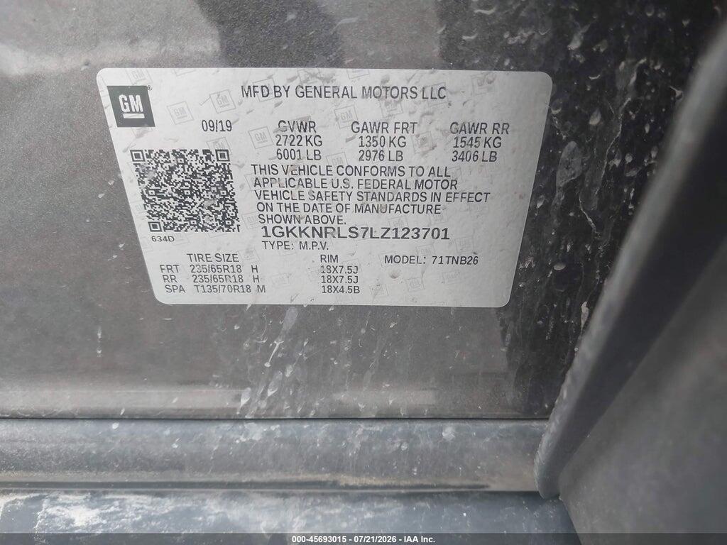 1GKKNRLS7LZ123701 2020 GMC ACADIA photo no. 9