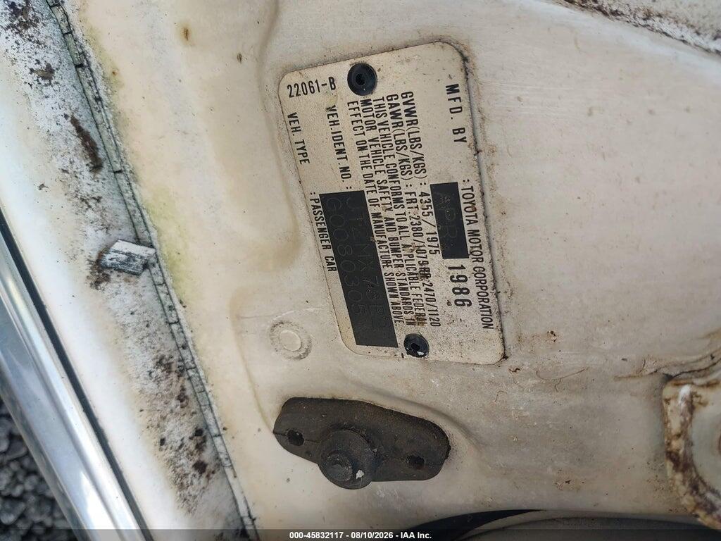 JT2MX73E2G0080305 1986 TOYOTA CRESSIDA photo no. 9
