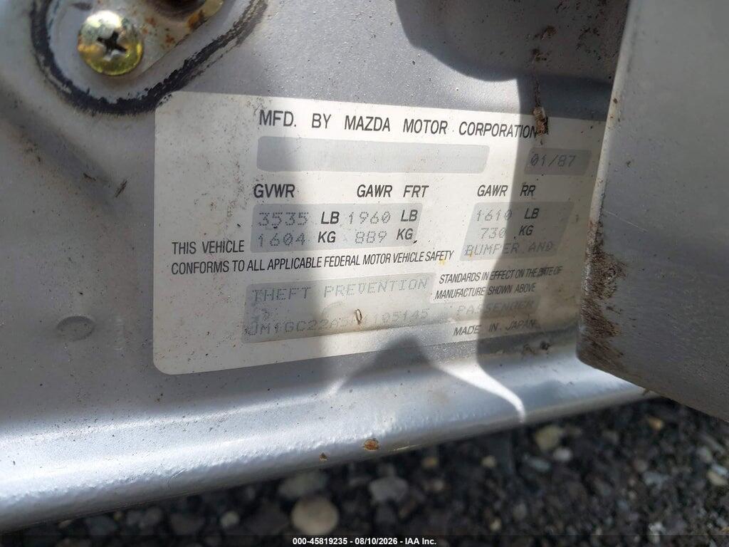 JM1GC22A5H1105145 1987 MAZDA 626 photo no. 9