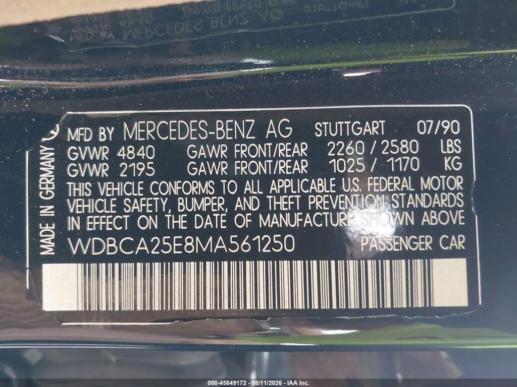 WDBCA25E8MA561250 1991 MERCEDES-BENZ 300 photo no. 9