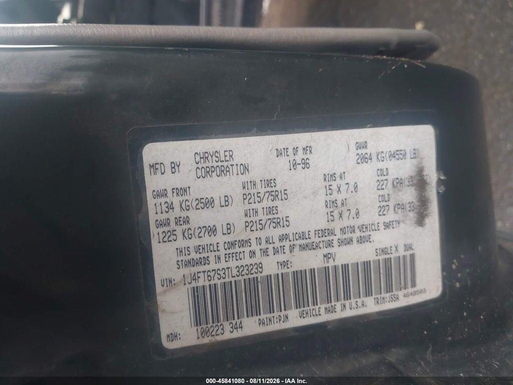 1J4FT67S3TL323239 1996 JEEP CHEROKEE photo no. 9