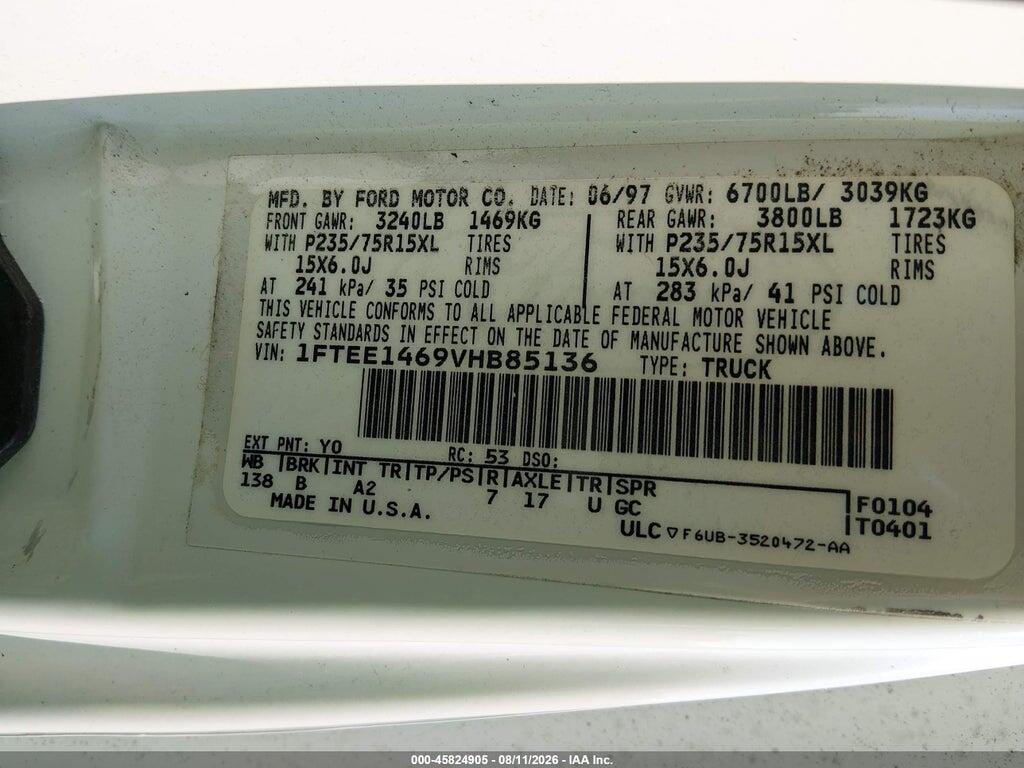 1FTEE1469VHB85136 1997 FORD ECONOLINE photo no. 9