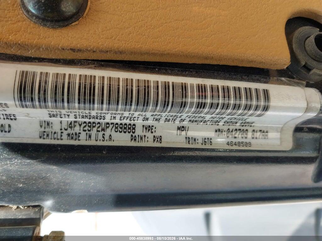 1J4FY29P2WP789888 1998 JEEP WRANGLER photo no. 9