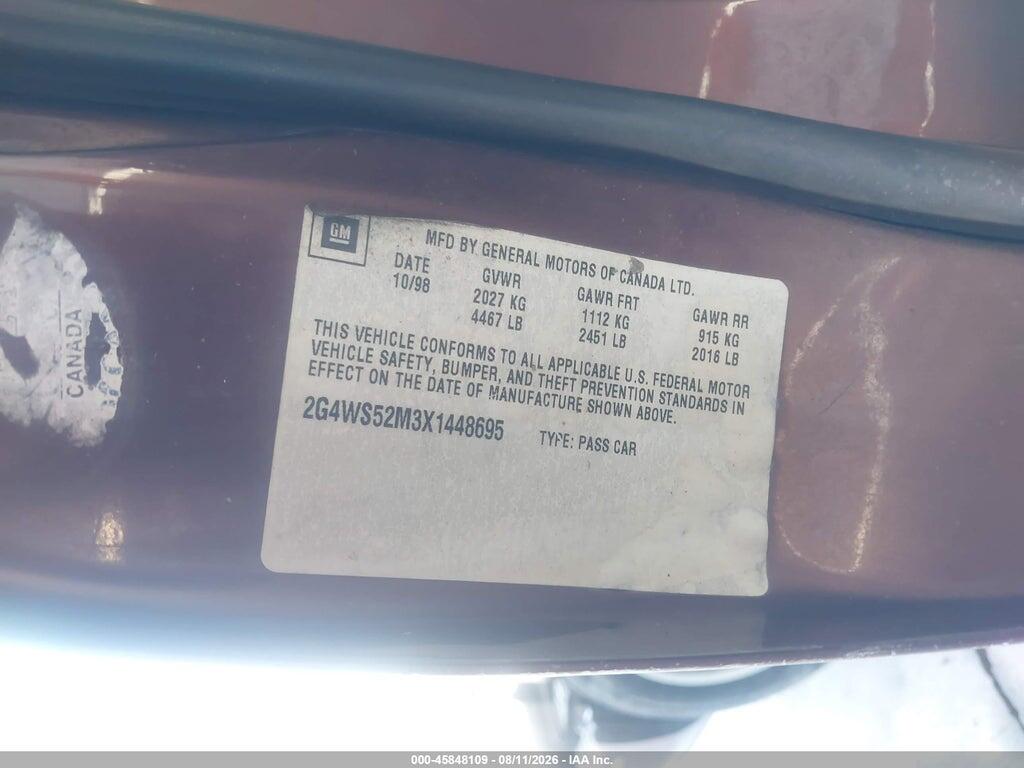 2G4WS52M3X1448695 1999 BUICK CENTURY photo no. 9