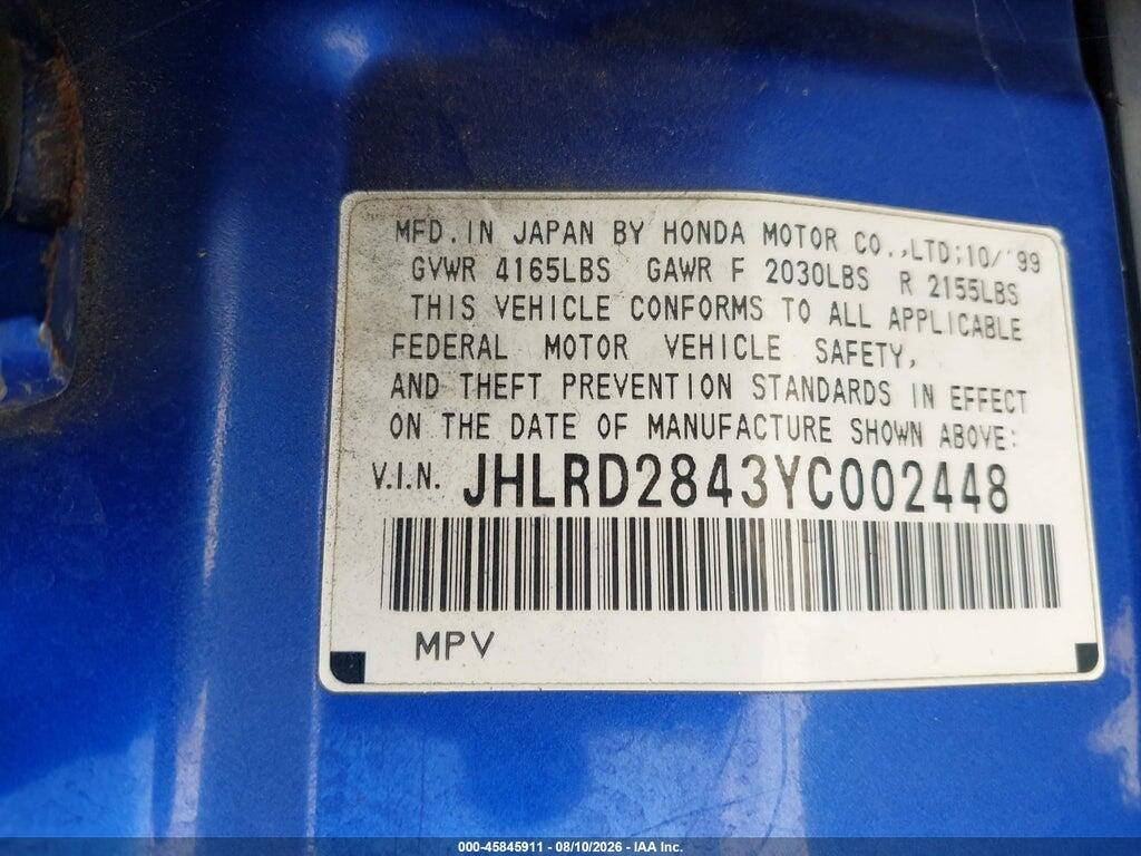 JHLRD2843YC002448 2000 HONDA CR-V photo no. 9