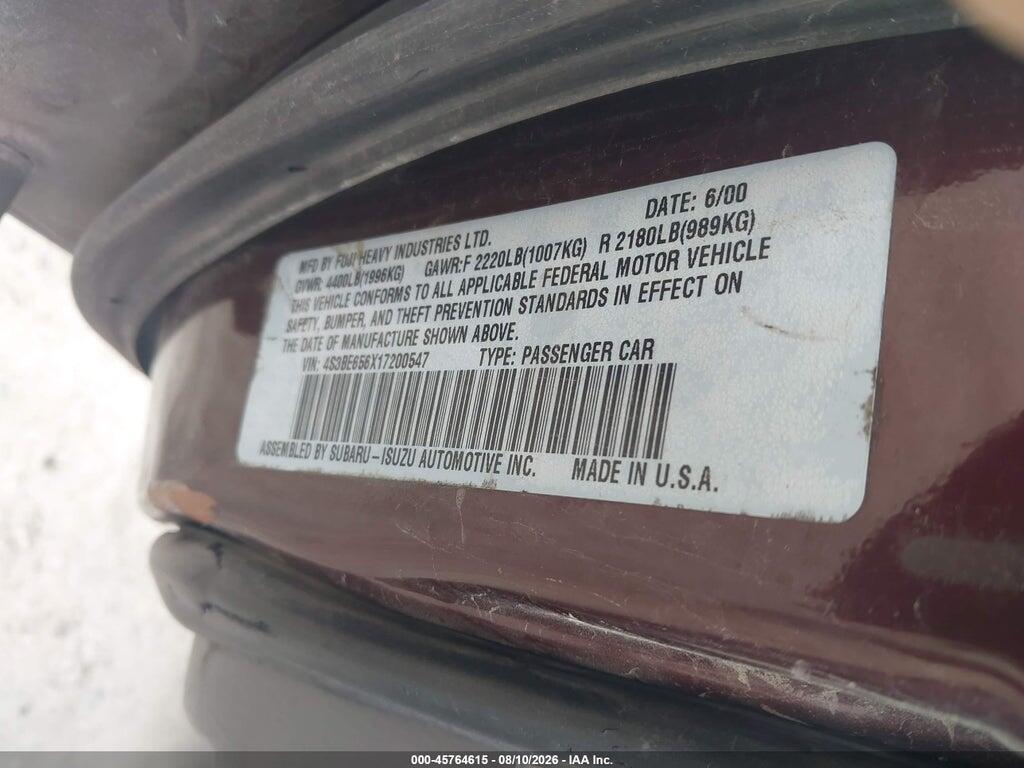 4S3BE656X17200547 2001 SUBARU LEGACY photo no. 9