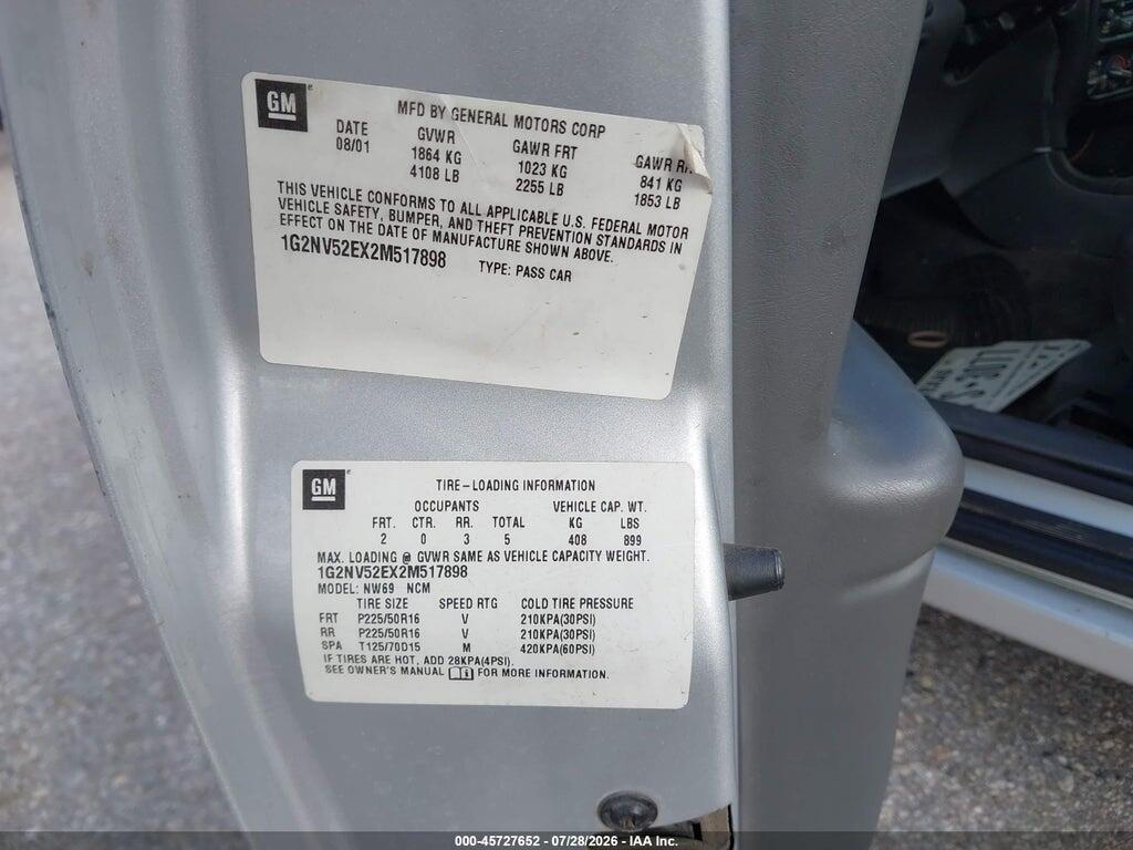 1G2NV52EX2M517898 2002 PONTIAC GRAND AM photo no. 9
