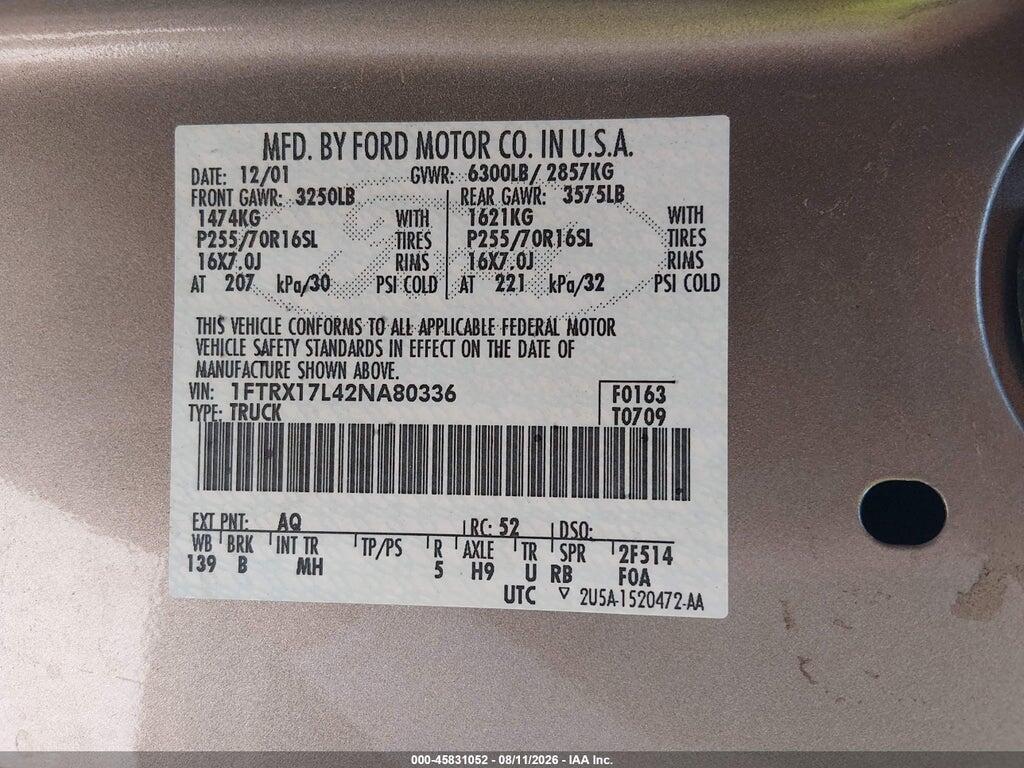 1FTRX17L42NA80336 2002 FORD F-150 photo no. 9