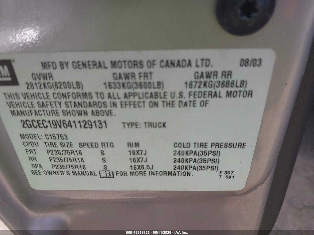 2GCEC19V641129131 2004 CHEVROLET SILVERADO 1500 photo no. 9