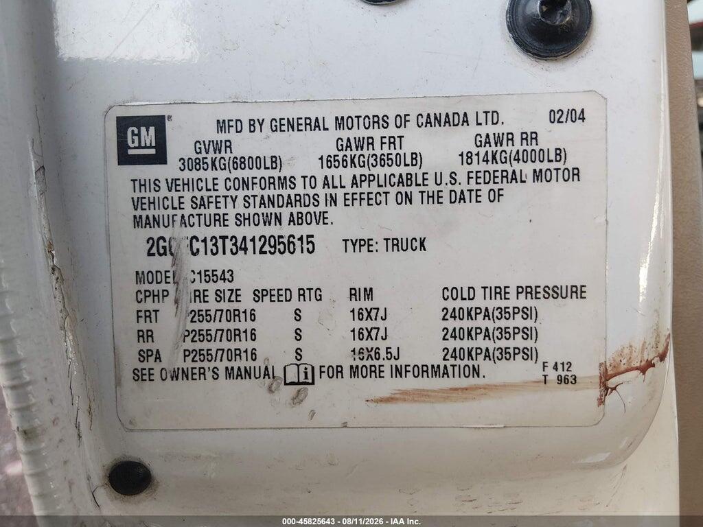 2GCEC13T341295615 2004 CHEVROLET SILVERADO 1500 photo no. 9