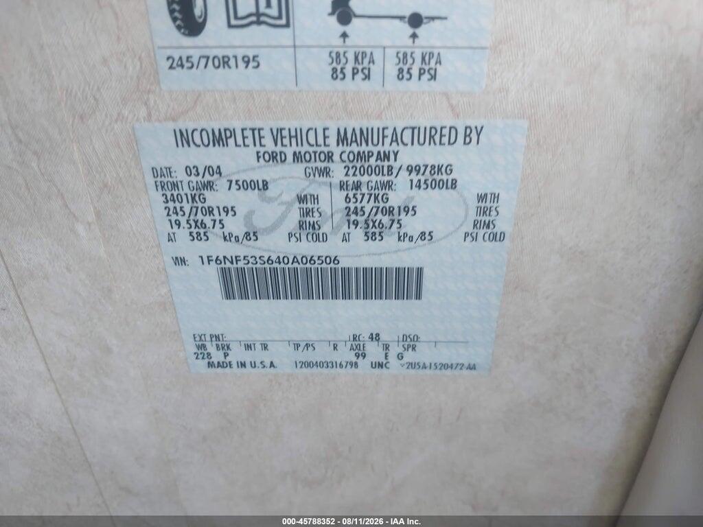 1F6NF53S640A06506 2004 FORD F550 photo no. 9