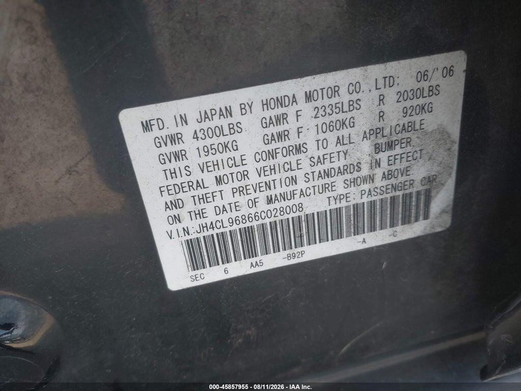 JH4CL96866C028008 2006 ACURA TSX photo no. 9
