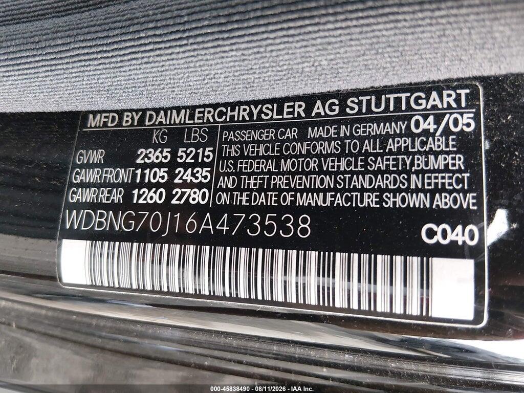 WDBNG70J16A473538 2006 MERCEDES-BENZ S 430 photo no. 9
