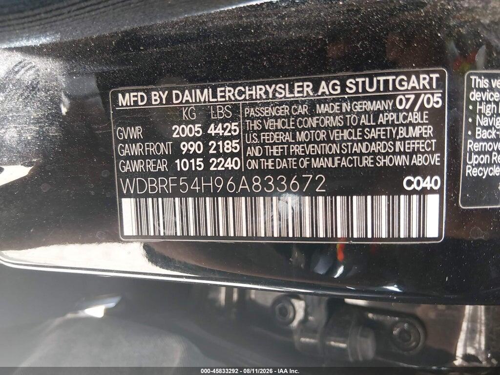 WDBRF54H96A833672 2006 MERCEDES-BENZ C 280 photo no. 9