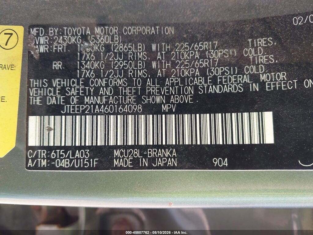 JTEEP21A460164098 2006 TOYOTA HIGHLANDER photo no. 9