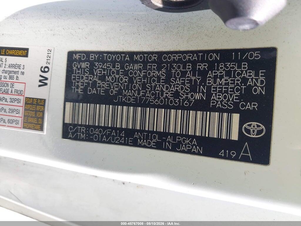 JTKDE177560103167 2006 SCION TC photo no. 9