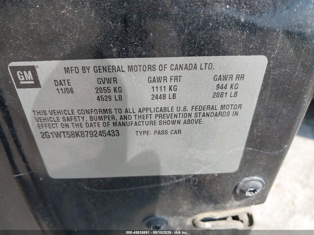 2G1WT58K879245433 2007 CHEVROLET IMPALA photo no. 9