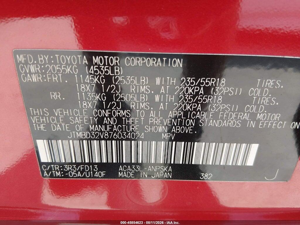 JTMBD32V876034024 2007 TOYOTA RAV4 photo no. 9