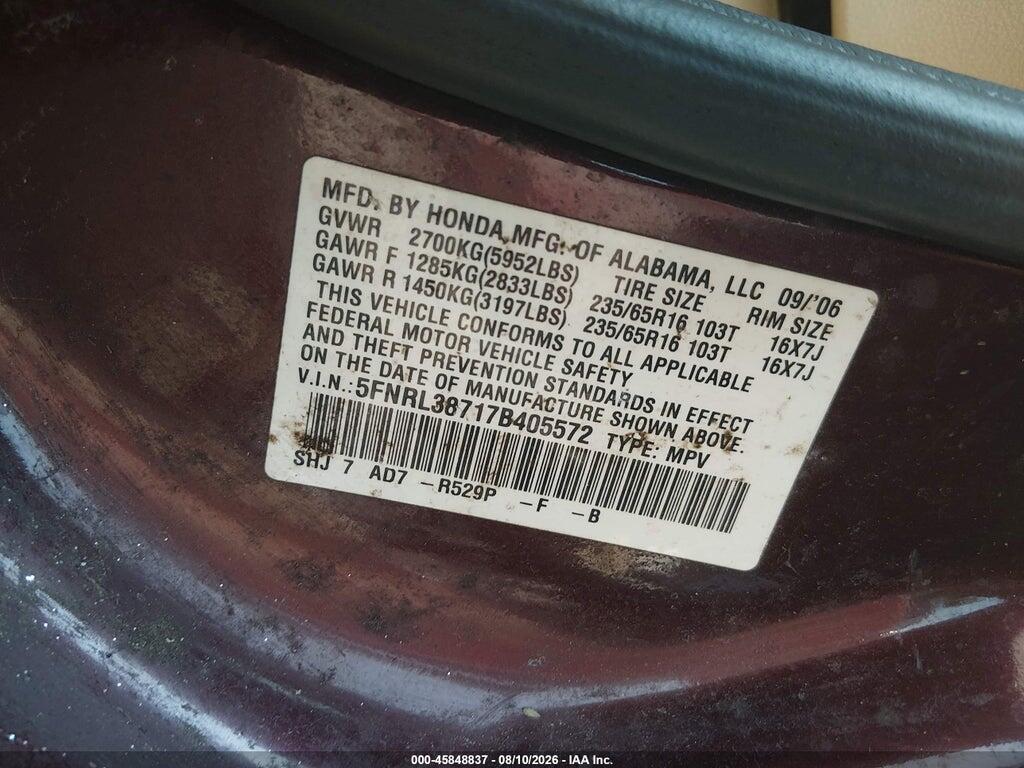5FNRL38717B405572 2007 HONDA ODYSSEY photo no. 9