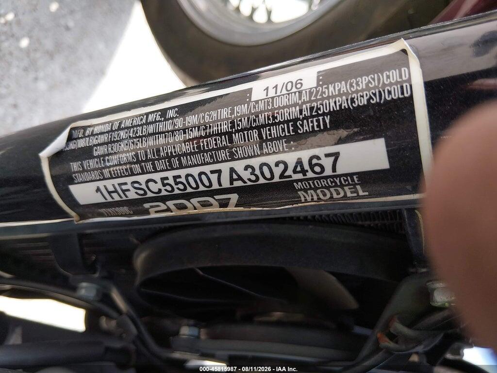 1HFSC55007A302467 2007 HONDA VTX1300 photo no. 10