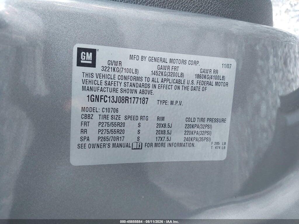1GNFC13J08R177187 2008 CHEVROLET TAHOE photo no. 9