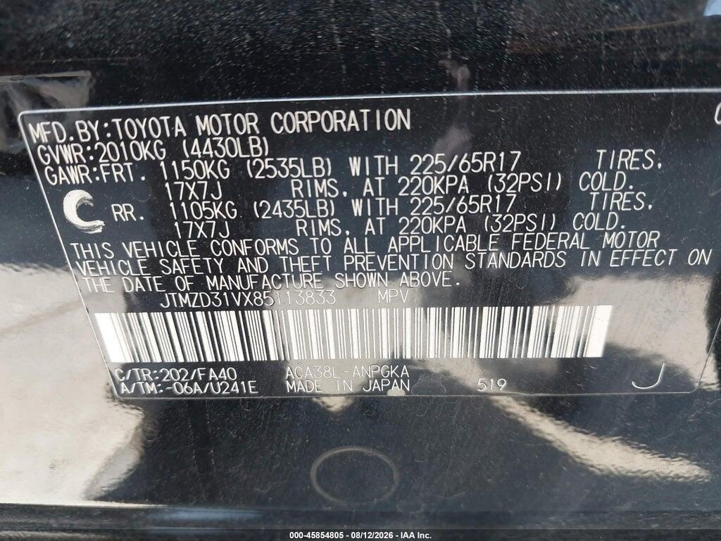 JTMZD31VX85113833 2008 TOYOTA RAV4 photo no. 9