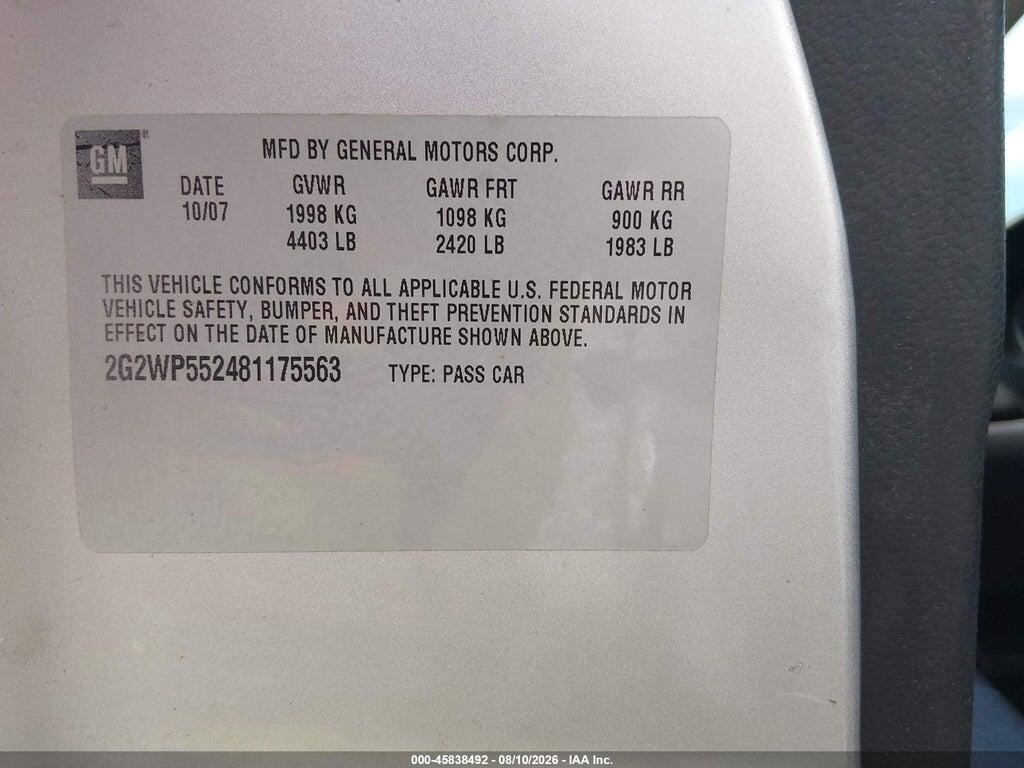 2G2WP552481175563 2008 PONTIAC GRAND PRIX photo no. 9