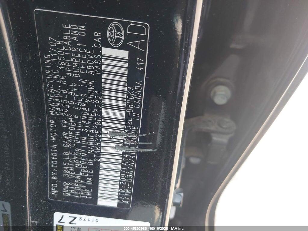 2T1KR32E18C712821 2008 TOYOTA MATRIX photo no. 9