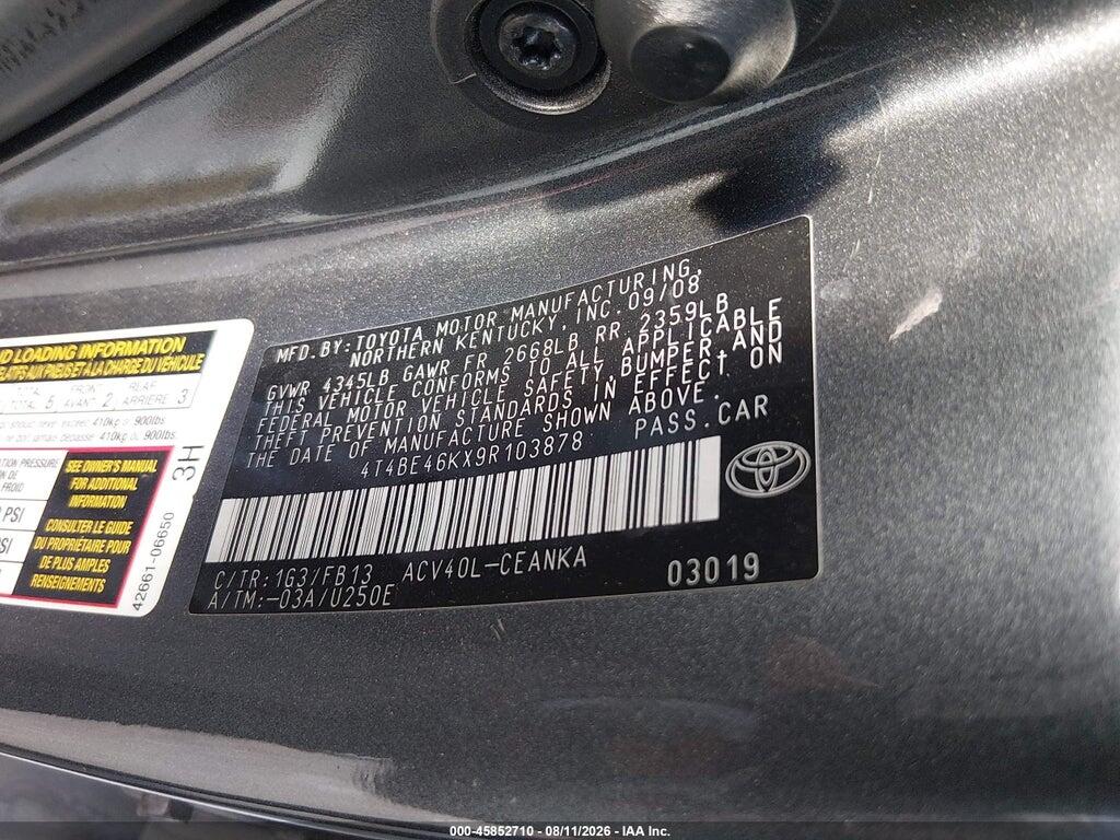4T4BE46KX9R103878 2009 TOYOTA CAMRY photo no. 9