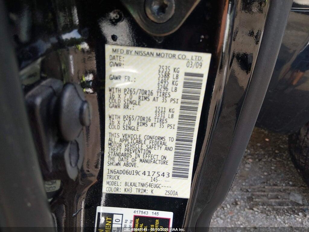 1N6AD06U19C417543 2009 NISSAN FRONTIER photo no. 9