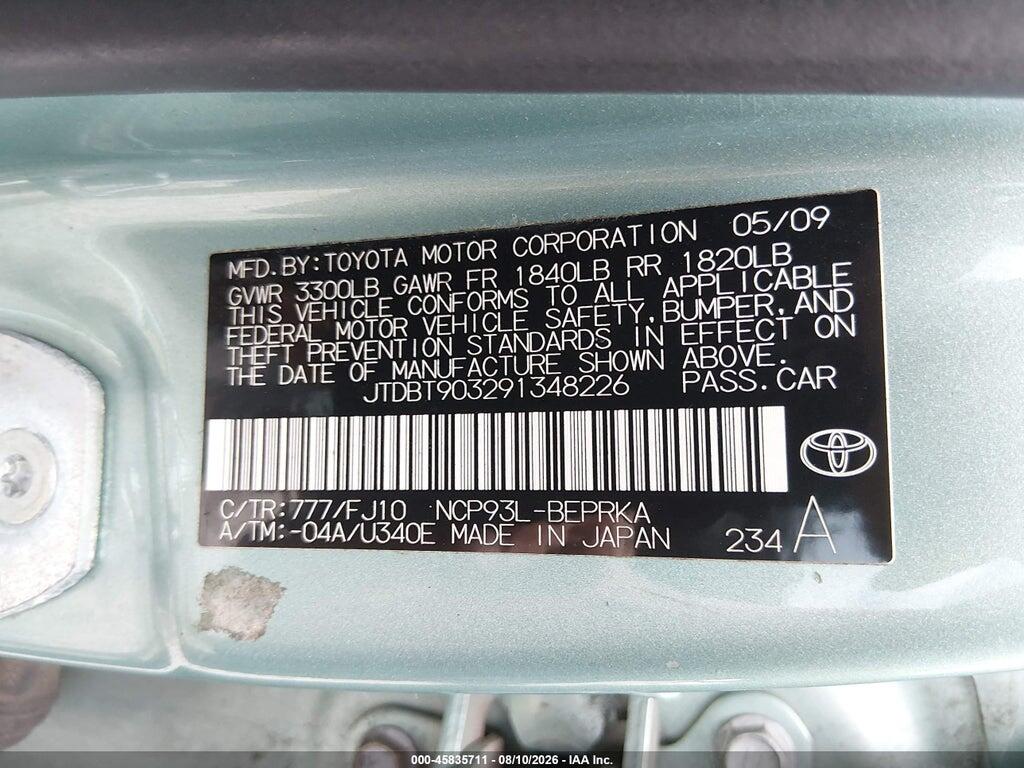 JTDBT903291348226 2009 TOYOTA YARIS photo no. 9