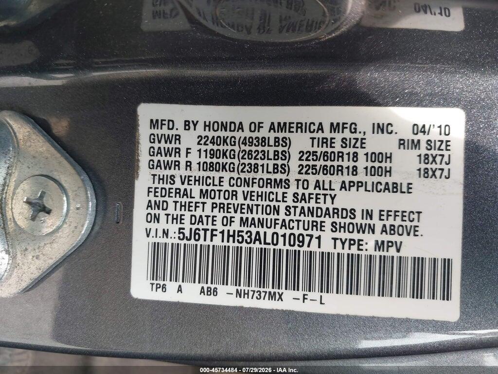 5J6TF1H53AL010971 2010 HONDA ACCORD CROSSTOUR photo no. 9