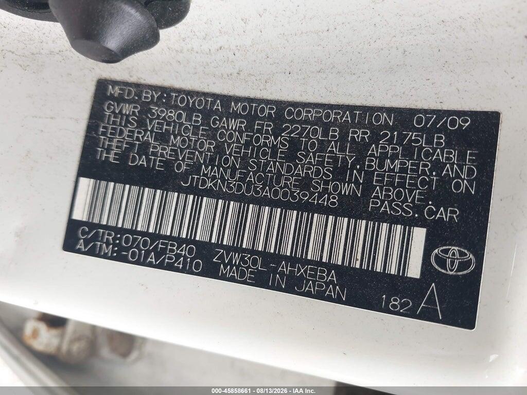 JTDKN3DU3A0039448 2010 TOYOTA PRIUS photo no. 9