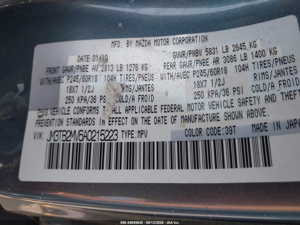 JM3TB2MV6A0215223 2010 MAZDA CX-9 photo no. 9