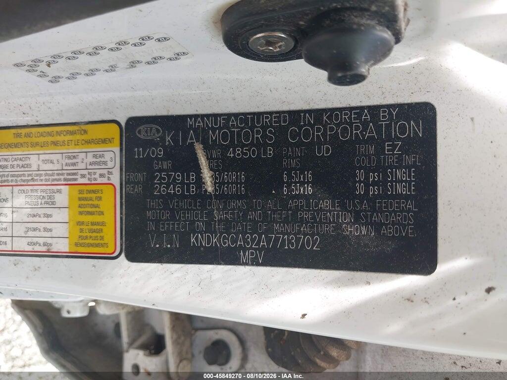 KNDKGCA32A7713702 2010 KIA SPORTAGE photo no. 9