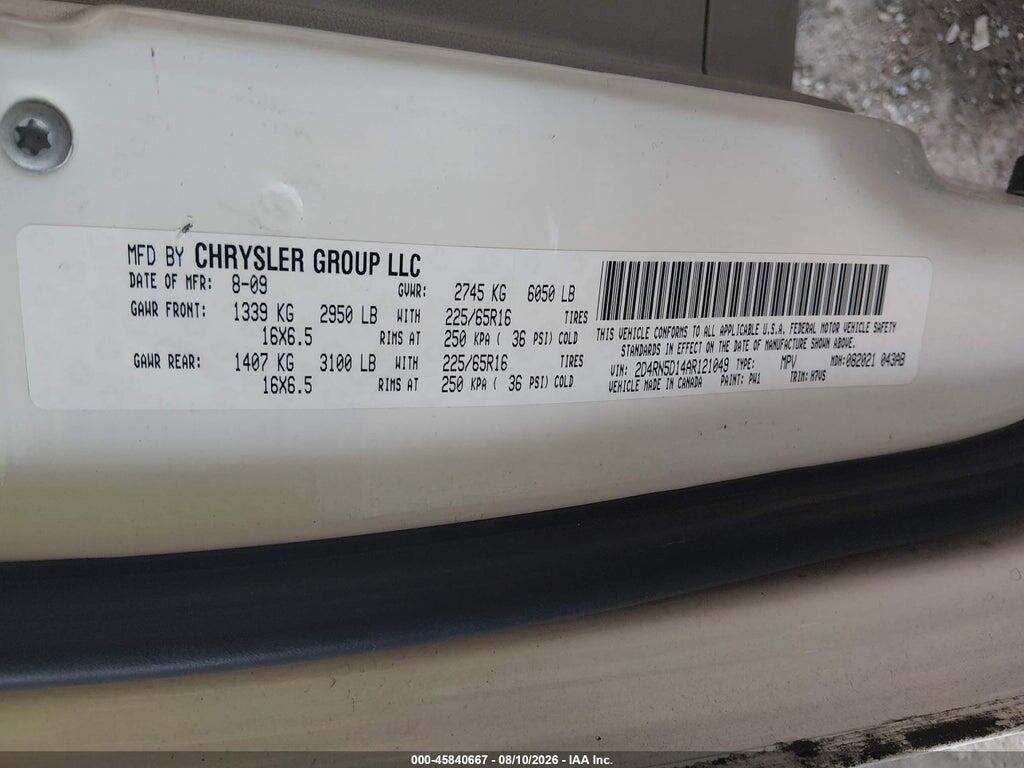 2D4RN5D14AR121049 2010 DODGE GRAND CARAVAN photo no. 9