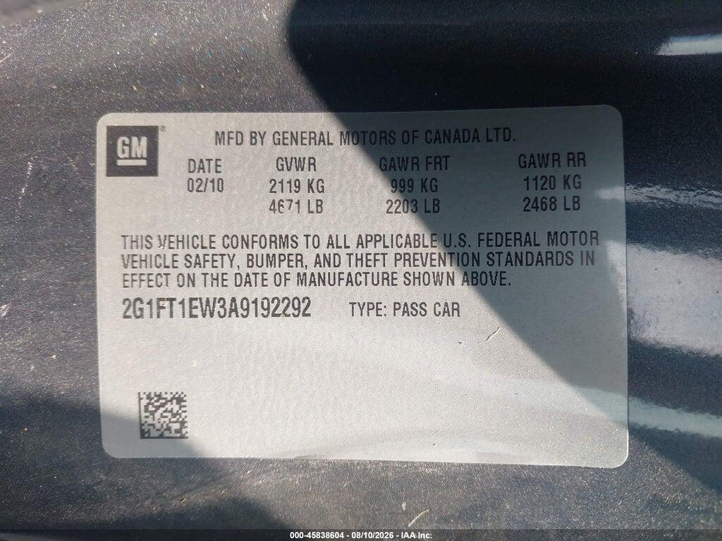 2G1FT1EW3A9192292 2010 CHEVROLET CAMARO photo no. 9