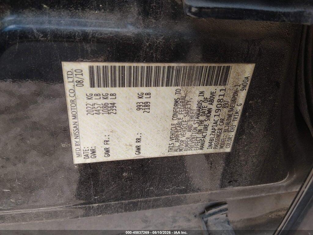 1N4BL2AP1AC190811 2010 NISSAN ALTIMA photo no. 9
