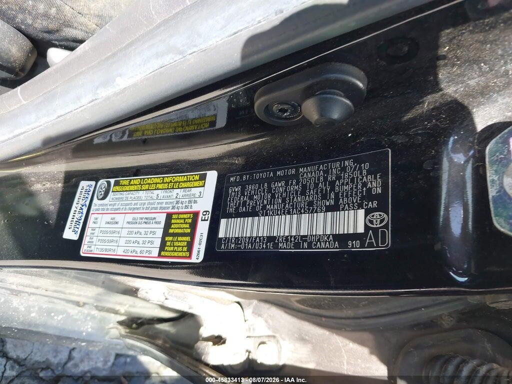2T1KU4EE1AC457769 2010 TOYOTA MATRIX photo no. 9