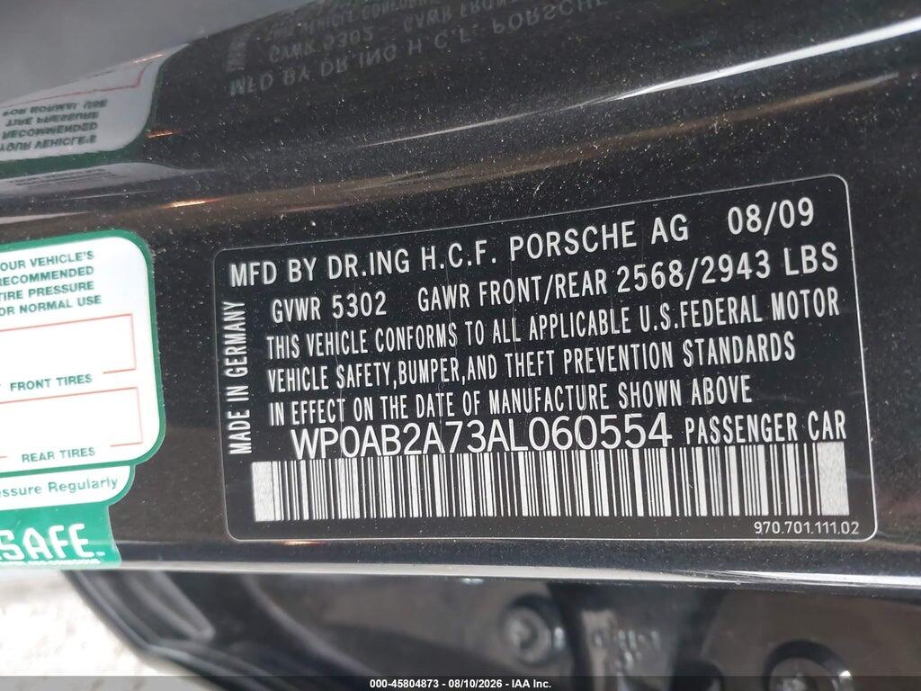 WP0AB2A73AL060554 2010 PORSCHE PANAMERA photo no. 9