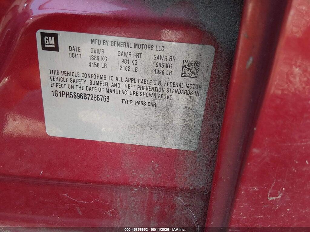 1G1PH5S96B7286763 2011 CHEVROLET CRUZE photo no. 9