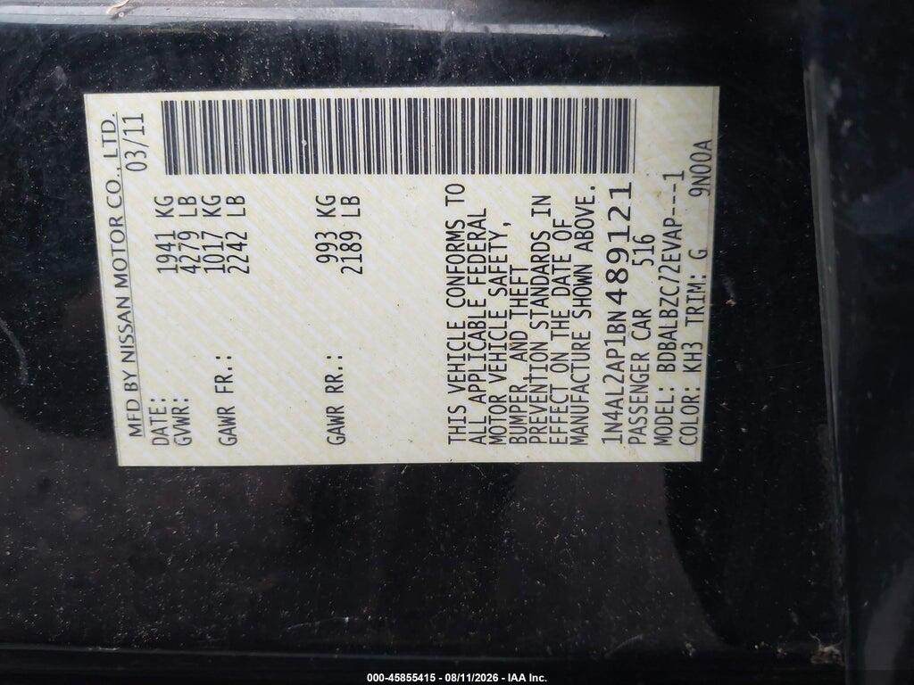 1N4AL2AP1BN489121 2011 NISSAN ALTIMA photo no. 9