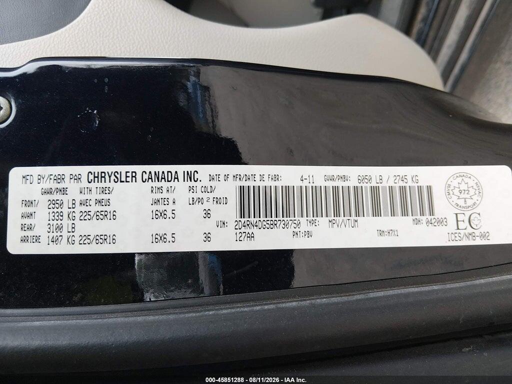 2D4RN4DG5BR730750 2011 DODGE GRAND CARAVAN photo no. 9