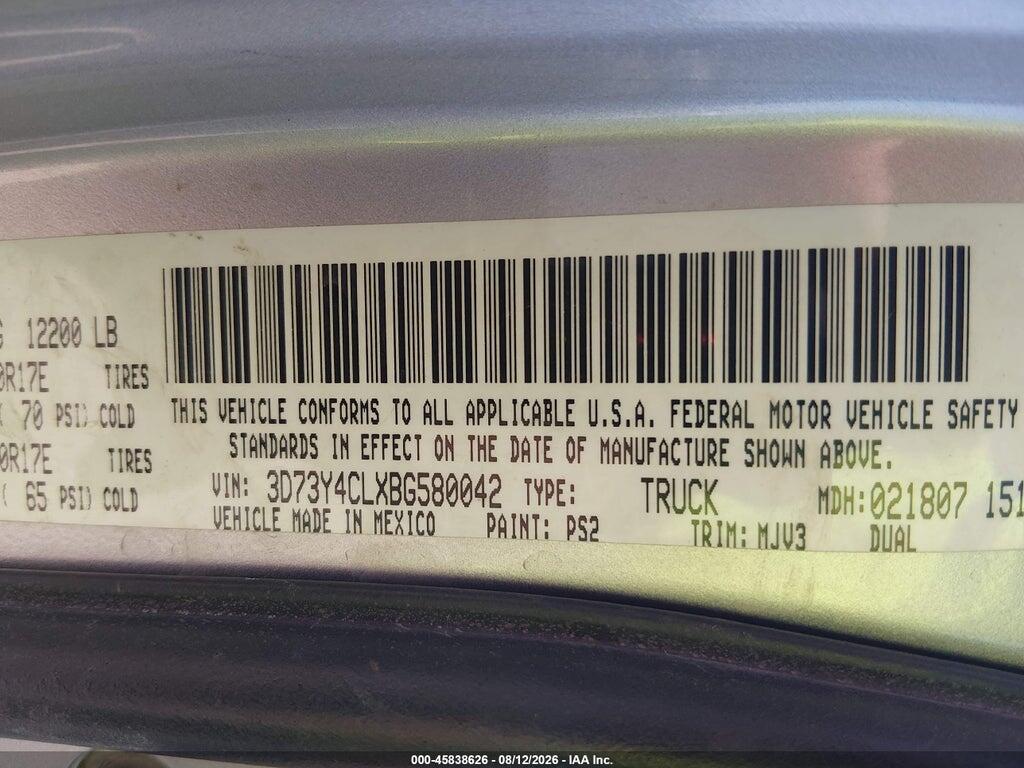 3D73Y4CLXBG580042 2011 RAM RAM 3500 photo no. 8